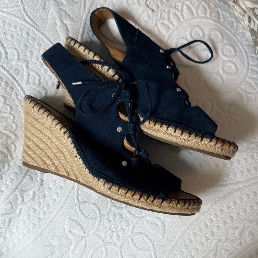Franco Sarto Navy Espadrille Wedges